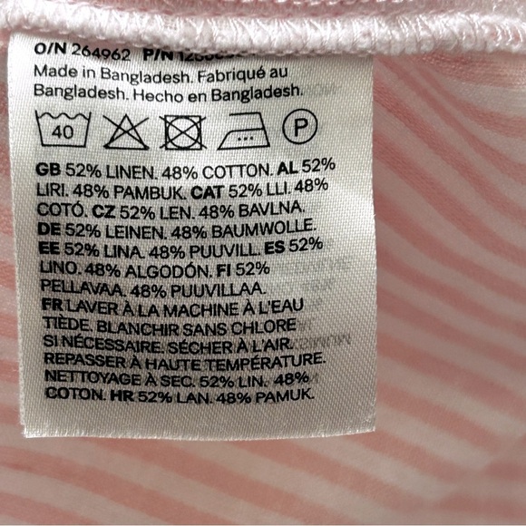 H&M Linen/Cotton Striped Long Sleeve Button Down Shirt - Picture 4 of 7